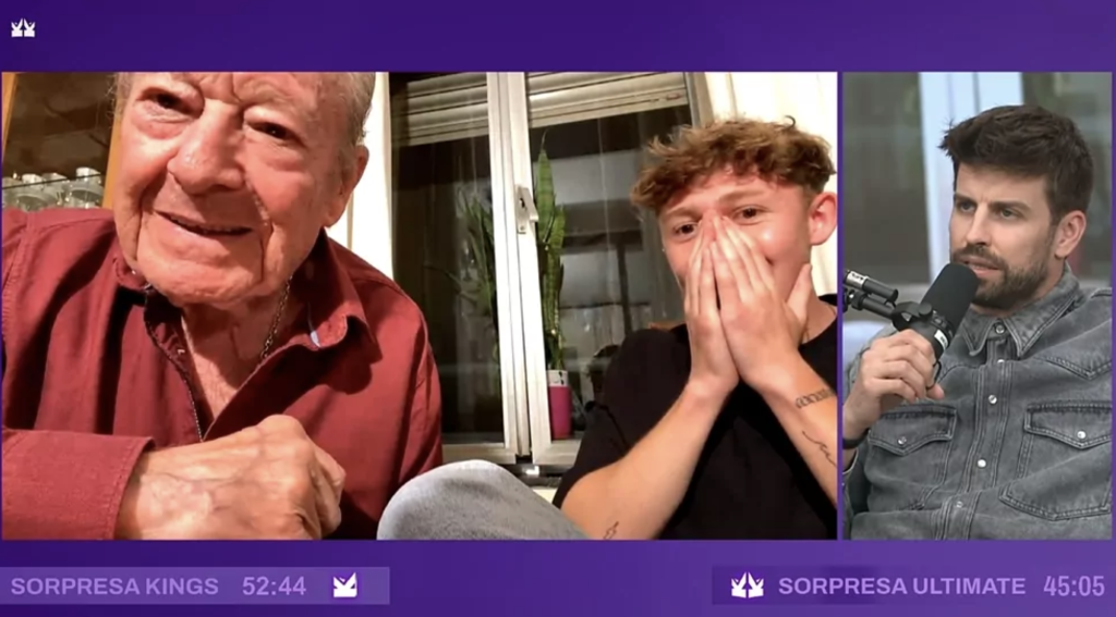 Piqué sorprende al abuelo Emilio y le invita al Camp Nou para la Final Four de la Kings League InfoJobs - Blog Kings & Queens League Spain