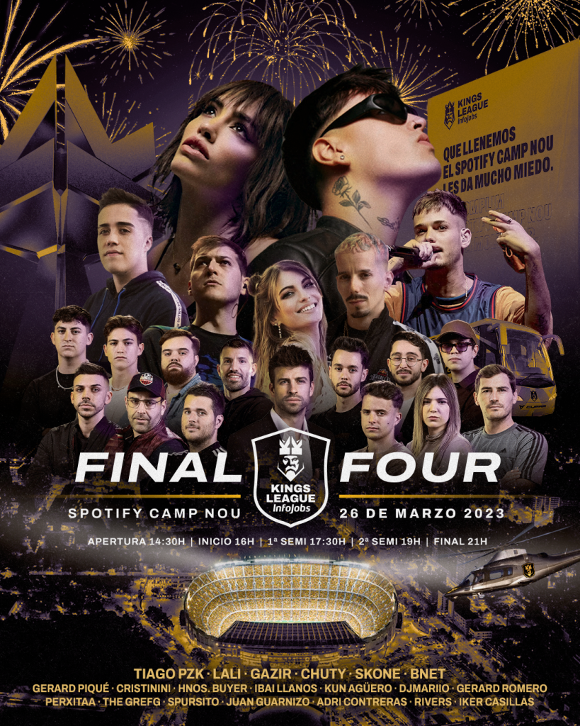 Tiago PZK, Lali y los mejores freestylers actuarán en la Final Four de la Kings League InfoJobs - Blog Kings & Queens League Spain